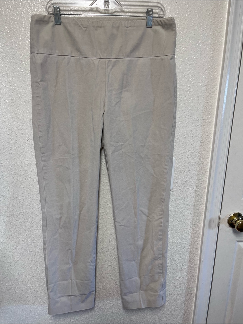 Women's Beige Pull-On Straight Leg Pants